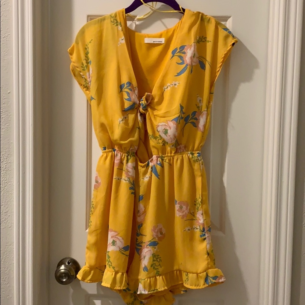 yellow floral romper